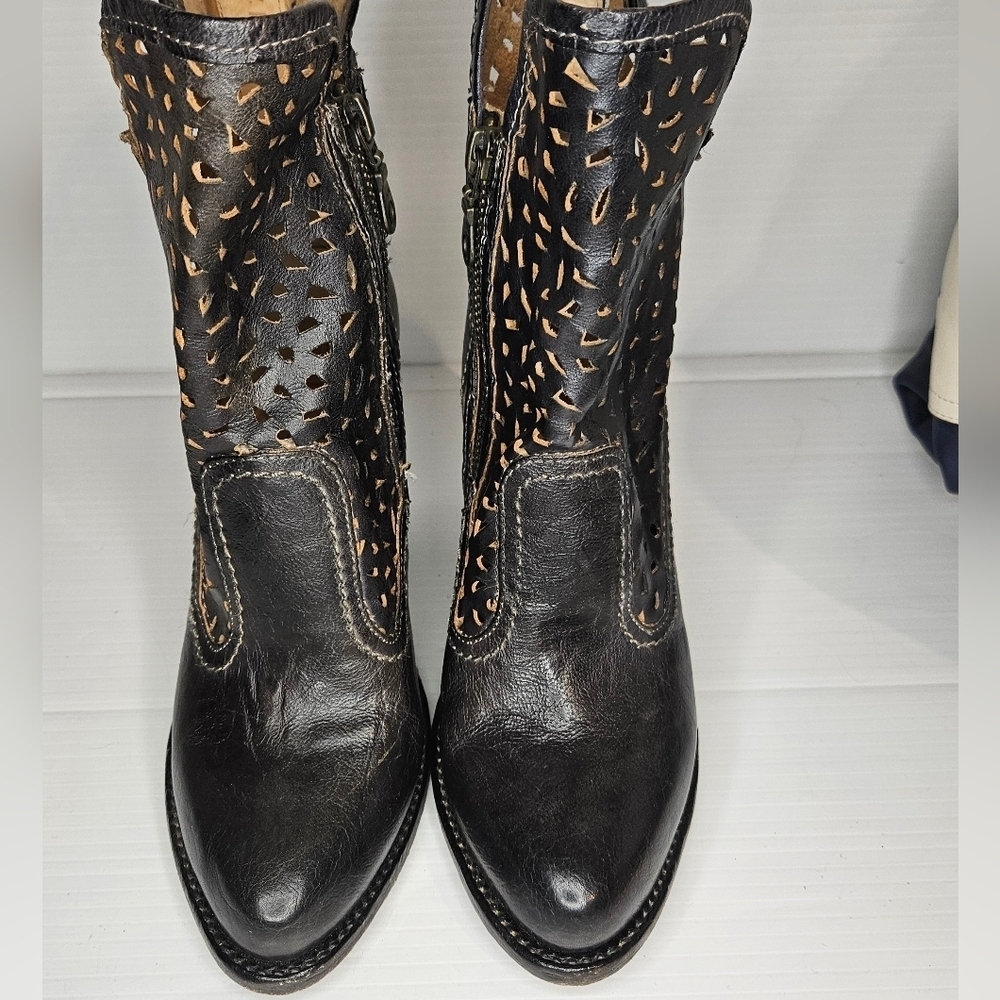 Bed|Stu Irma Ankle Boots – Graphito Rustic Brown Chocolate Leather Size 7 - Picture 2 of 11
